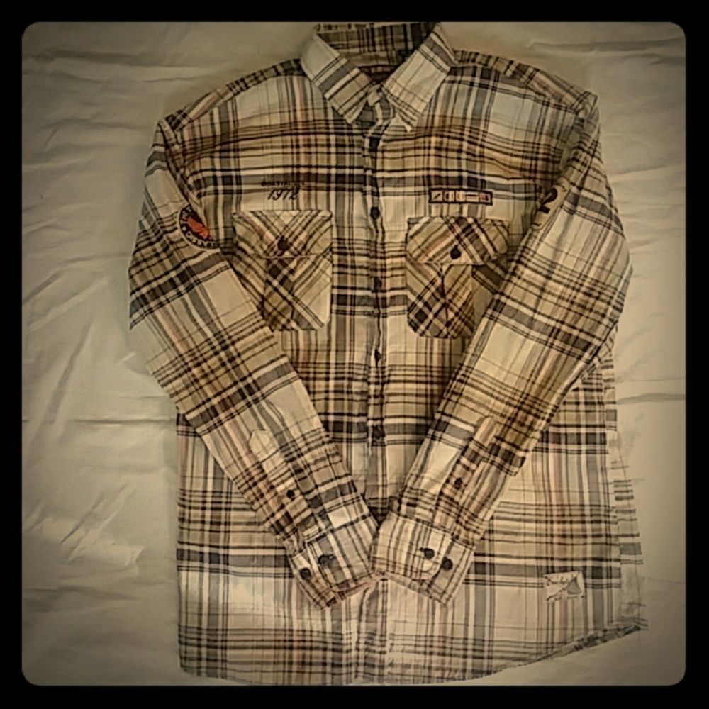 Mens XL Evolution Long Sleeve Plaid Button Up